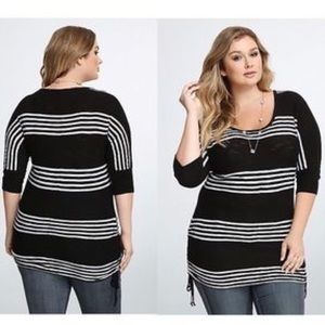 Torrid Striped Cinch Tunic Top Size 1